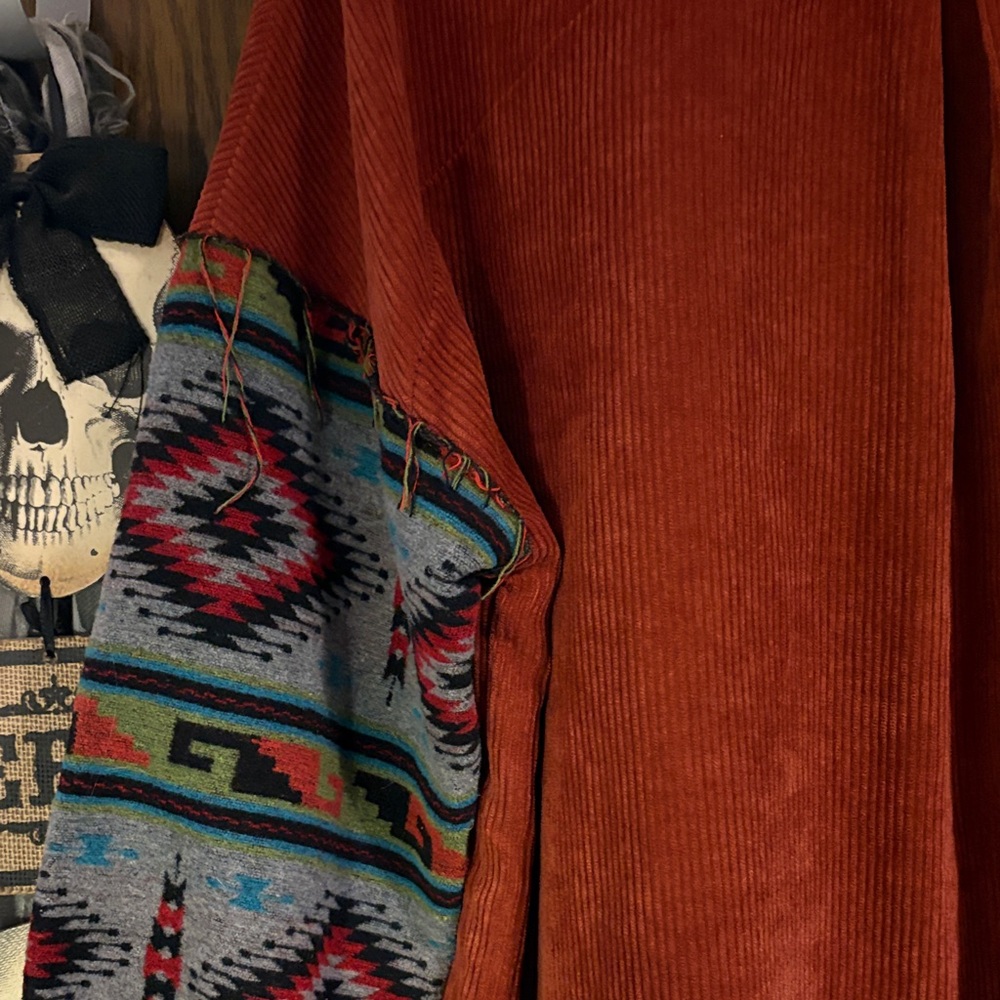 Rust Corduroy Button Down Shacket - image 7